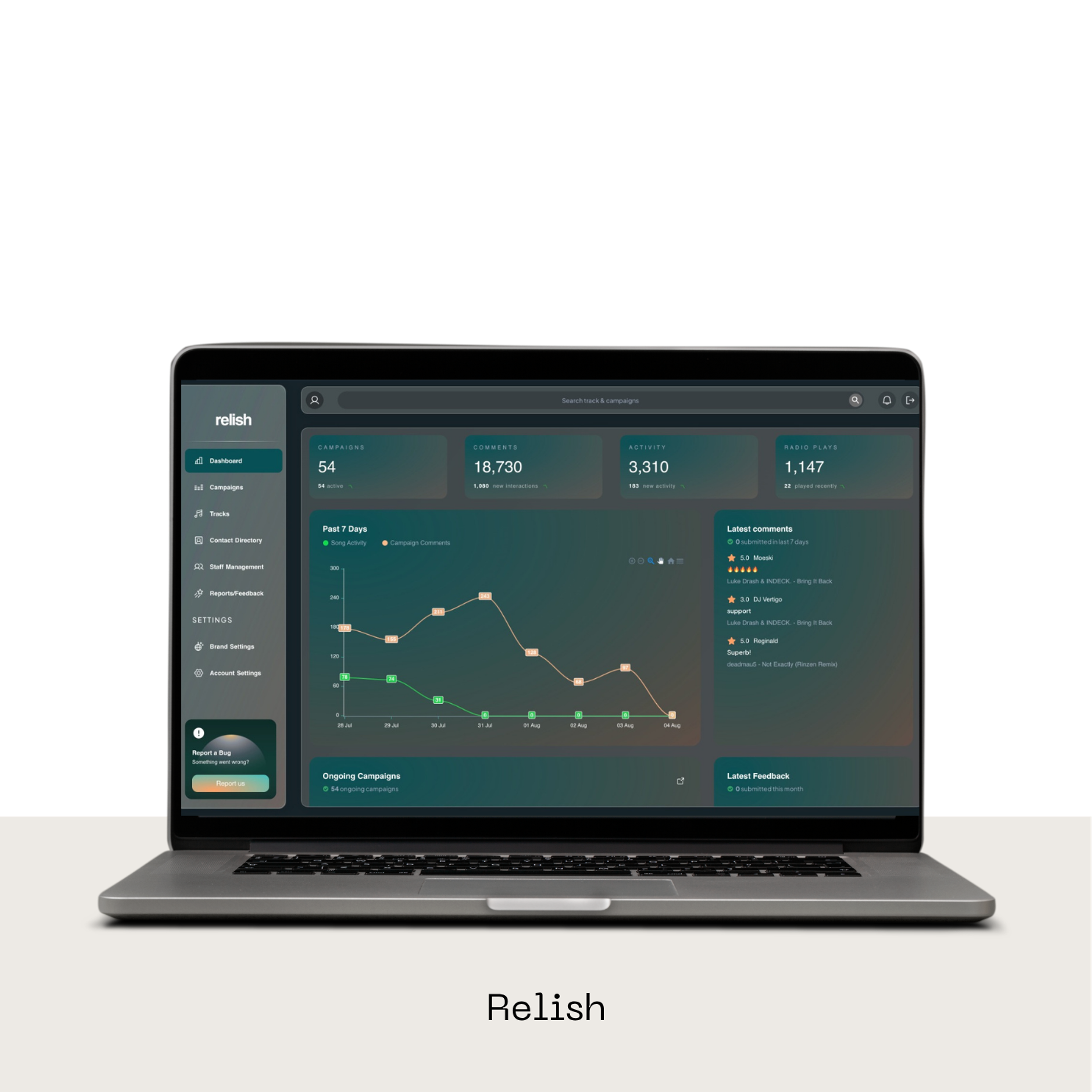 Relish experience design and product screen