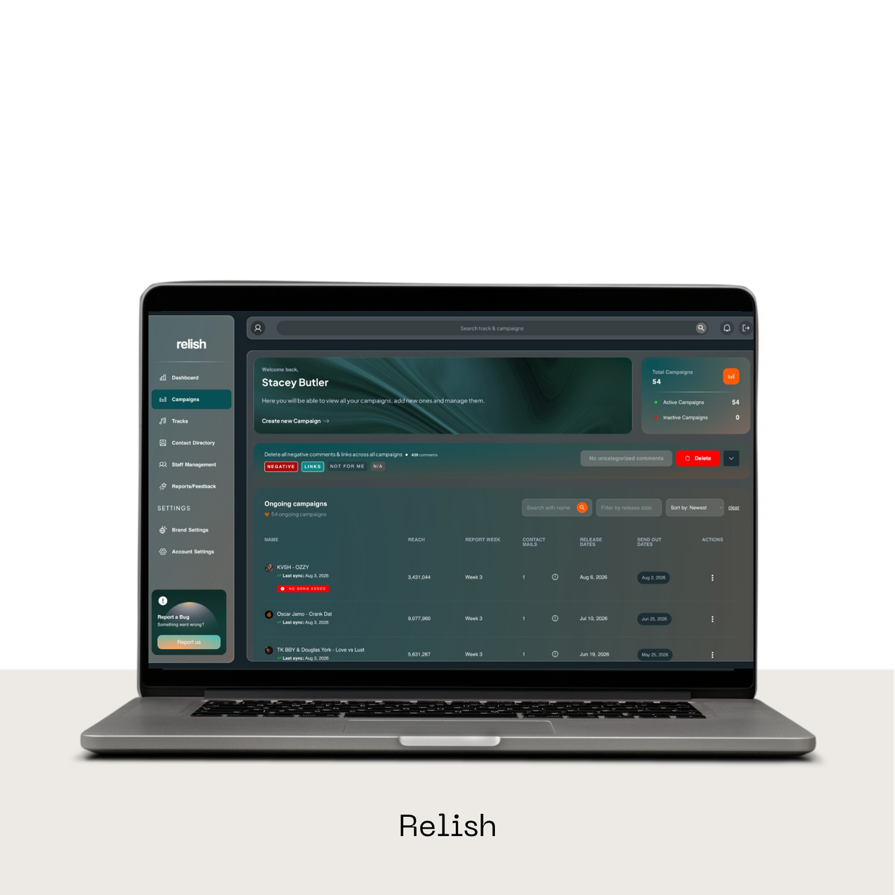 Relish product interface — the response in practice