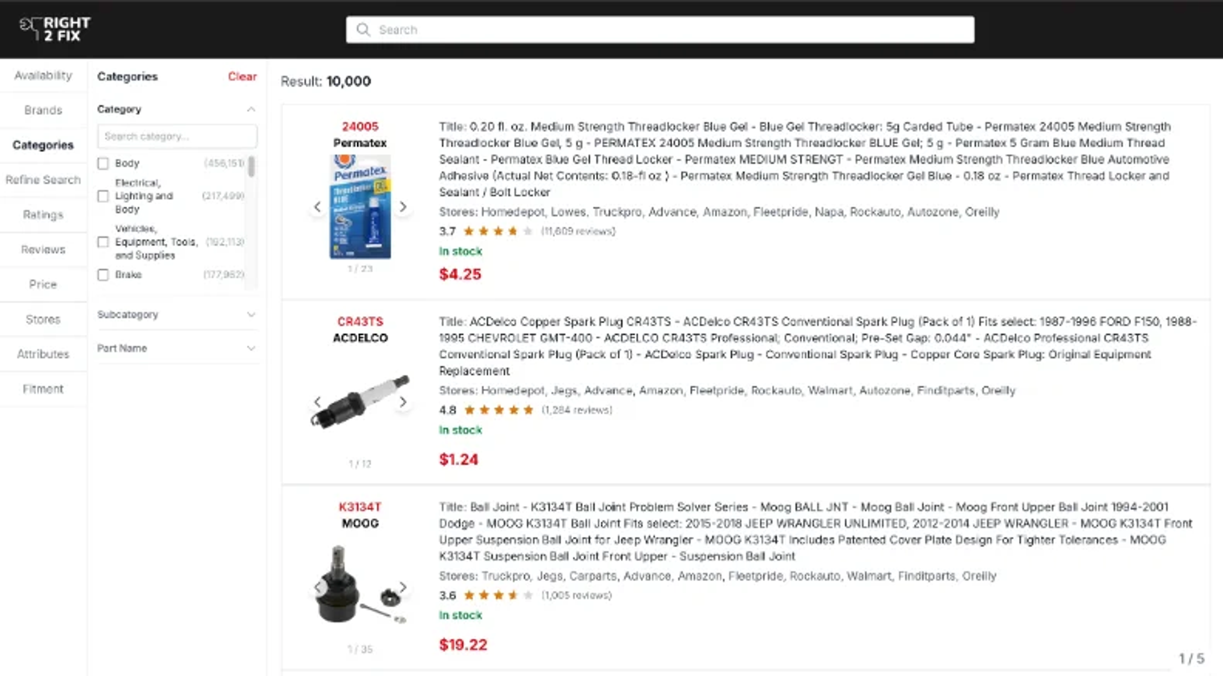 Right2Fix product interface — the response in practice
